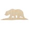 California Flag Bear Solid Unfinished Wood Shape Piece Cutout for DIY Craft Projects